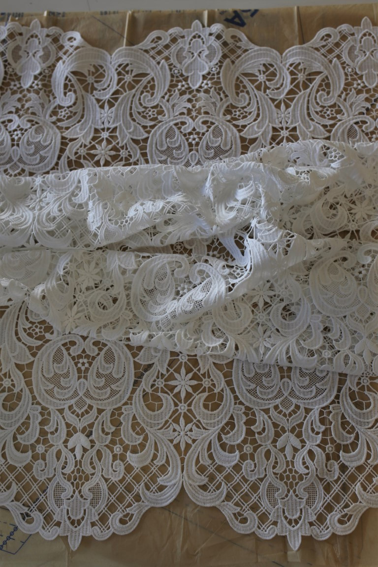 Ivory bridal lace fabric - Guipure lace - lace fabric from